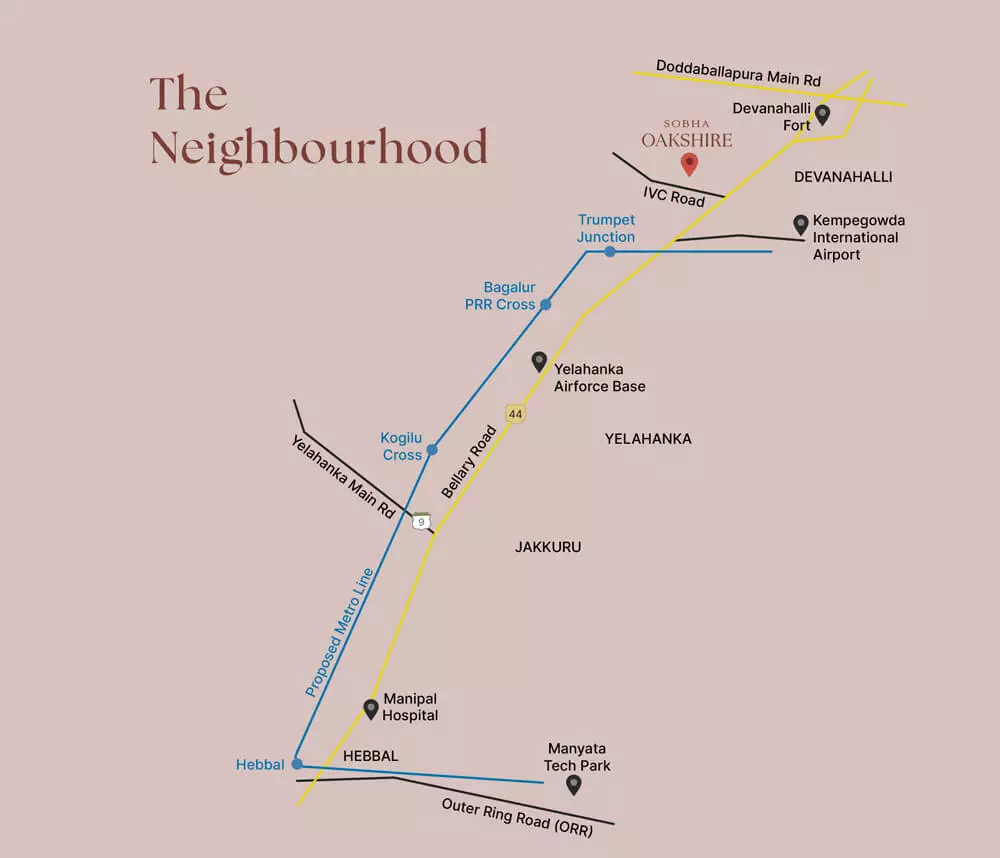 Sobha Oakshire location map